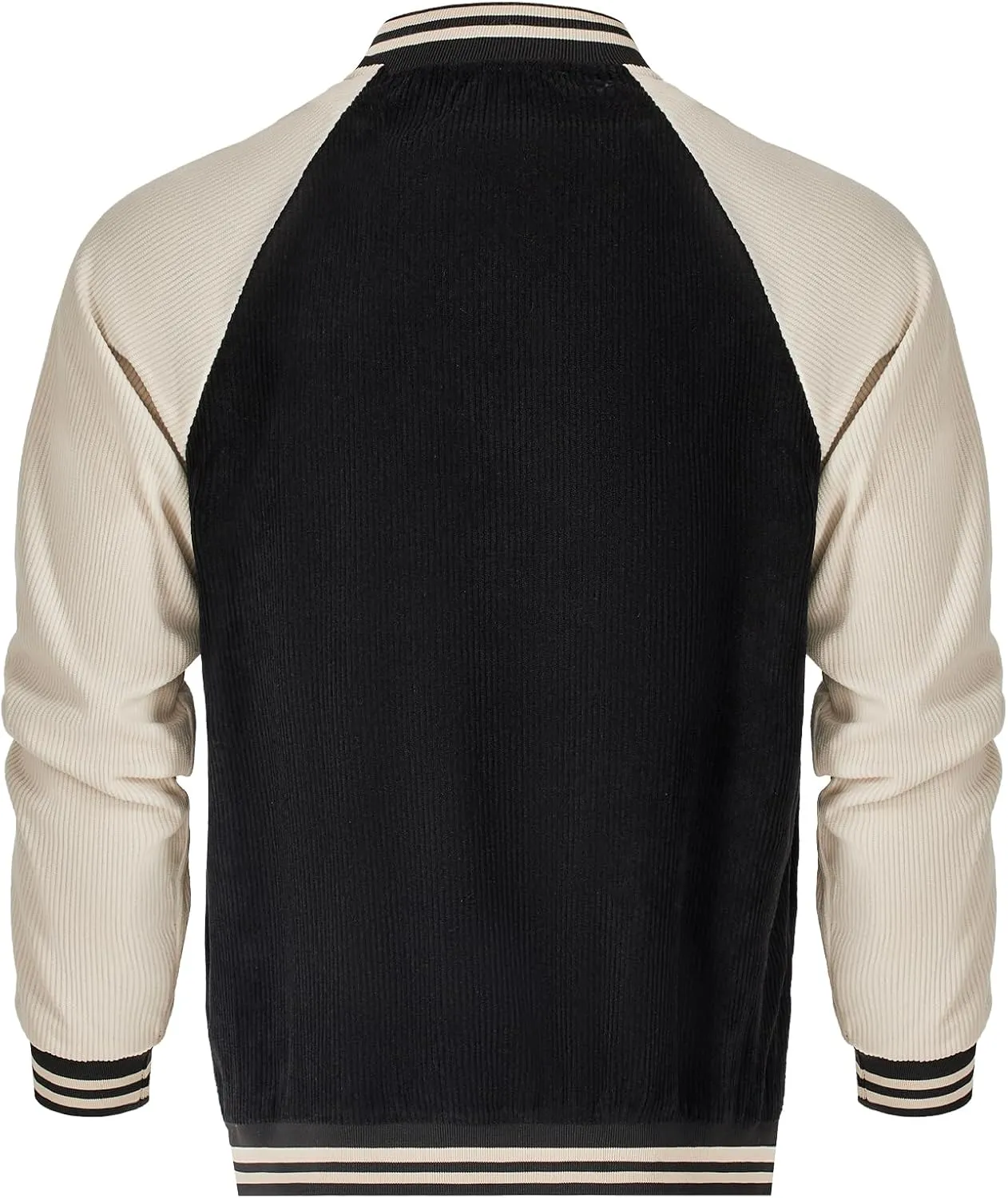 Men's Varsity Jacket Casual Baseball Bomber Jackets Buckle Style Relax Fit