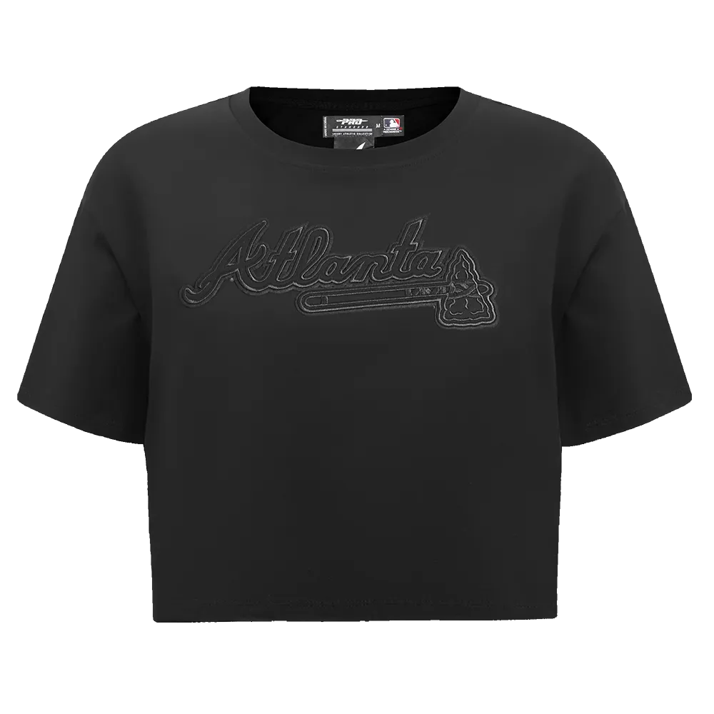 MLB ATLANTA BRAVES NEUTRAL WOMEN'S BOXY TOP (BLACK)