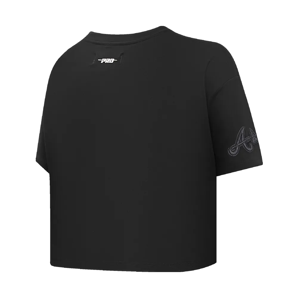 MLB ATLANTA BRAVES NEUTRAL WOMEN'S BOXY TOP (BLACK)