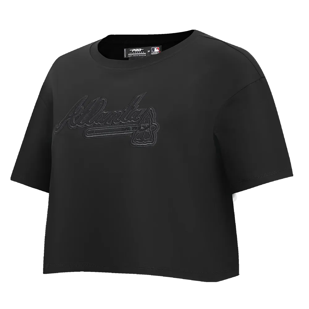 MLB ATLANTA BRAVES NEUTRAL WOMEN'S BOXY TOP (BLACK)