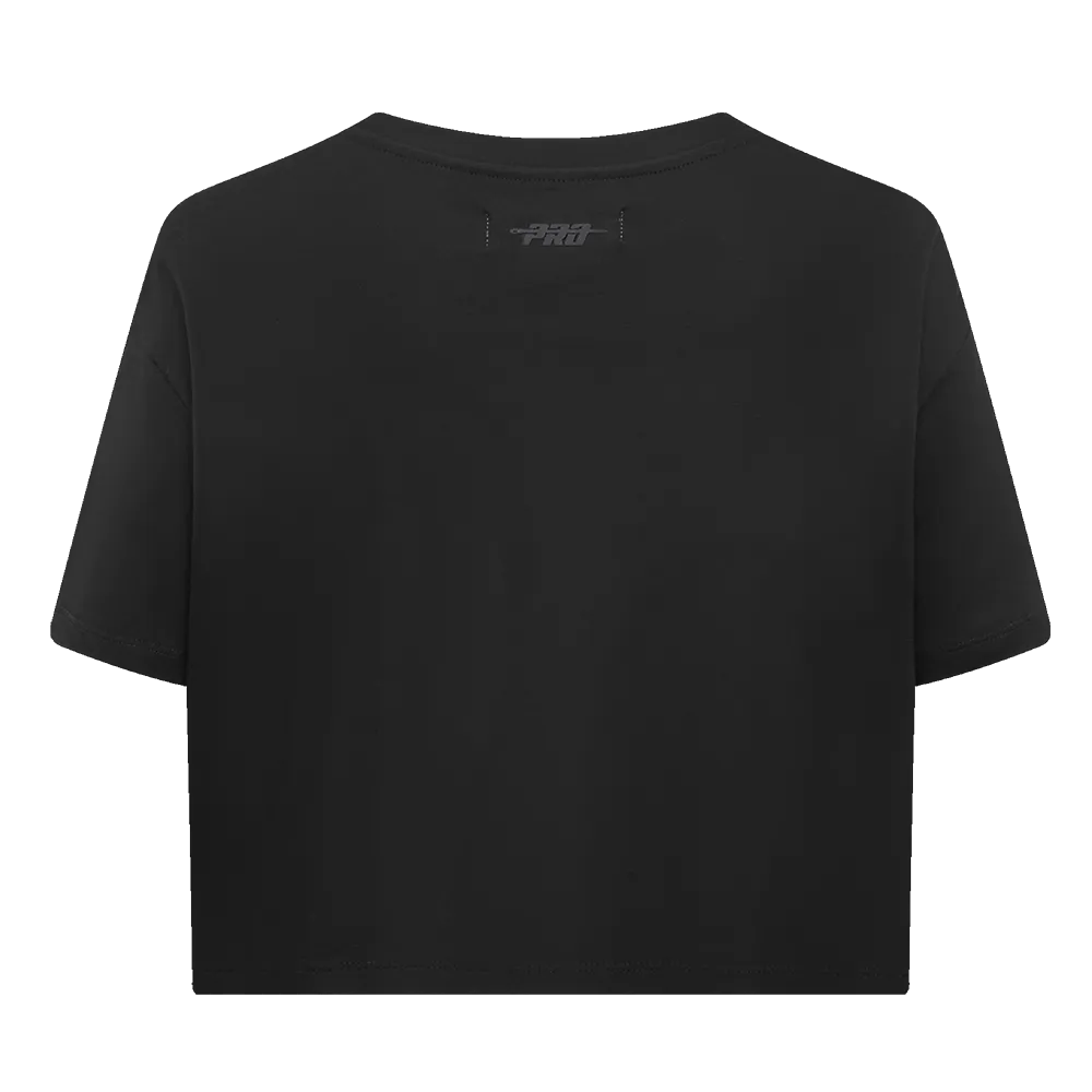 MLB ATLANTA BRAVES NEUTRAL WOMEN'S BOXY TOP (BLACK)