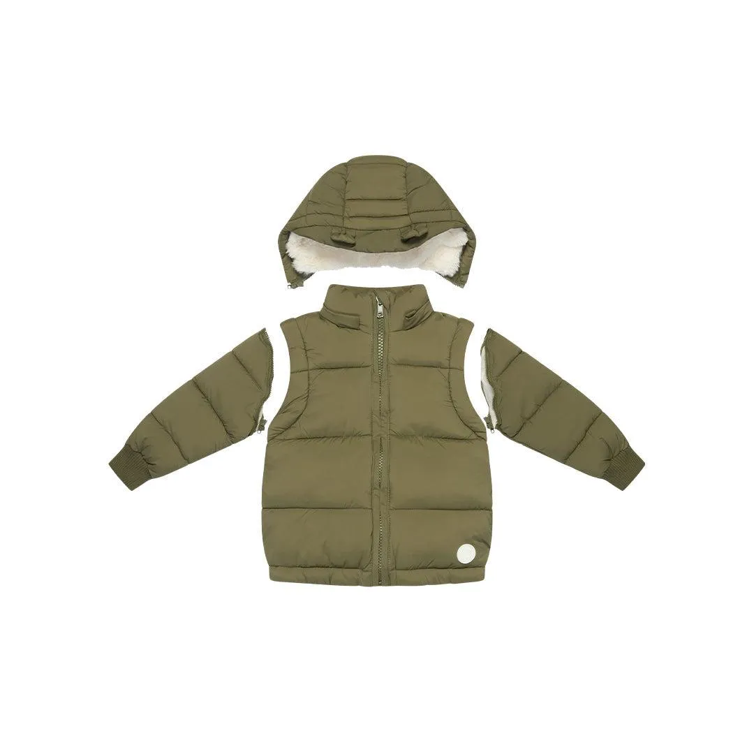 MORI Recycled Waterproof 3-In-1 Padded Coat - Olive
