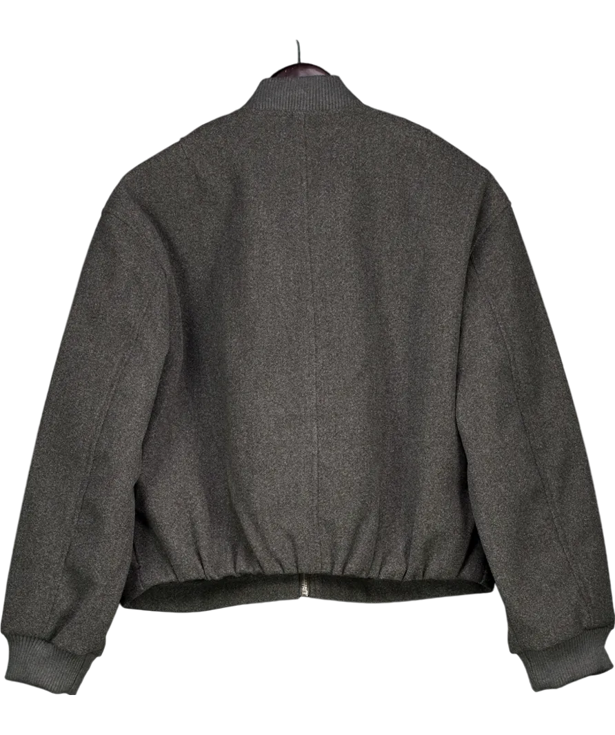 New Look Grey Flannel Bomber Jacket UK 10