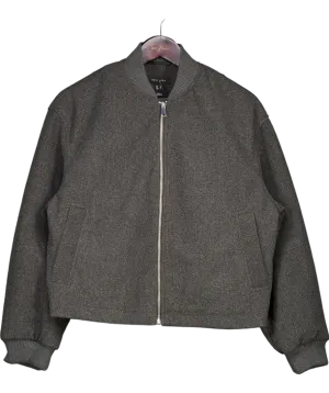 New Look Grey Flannel Bomber Jacket UK 10