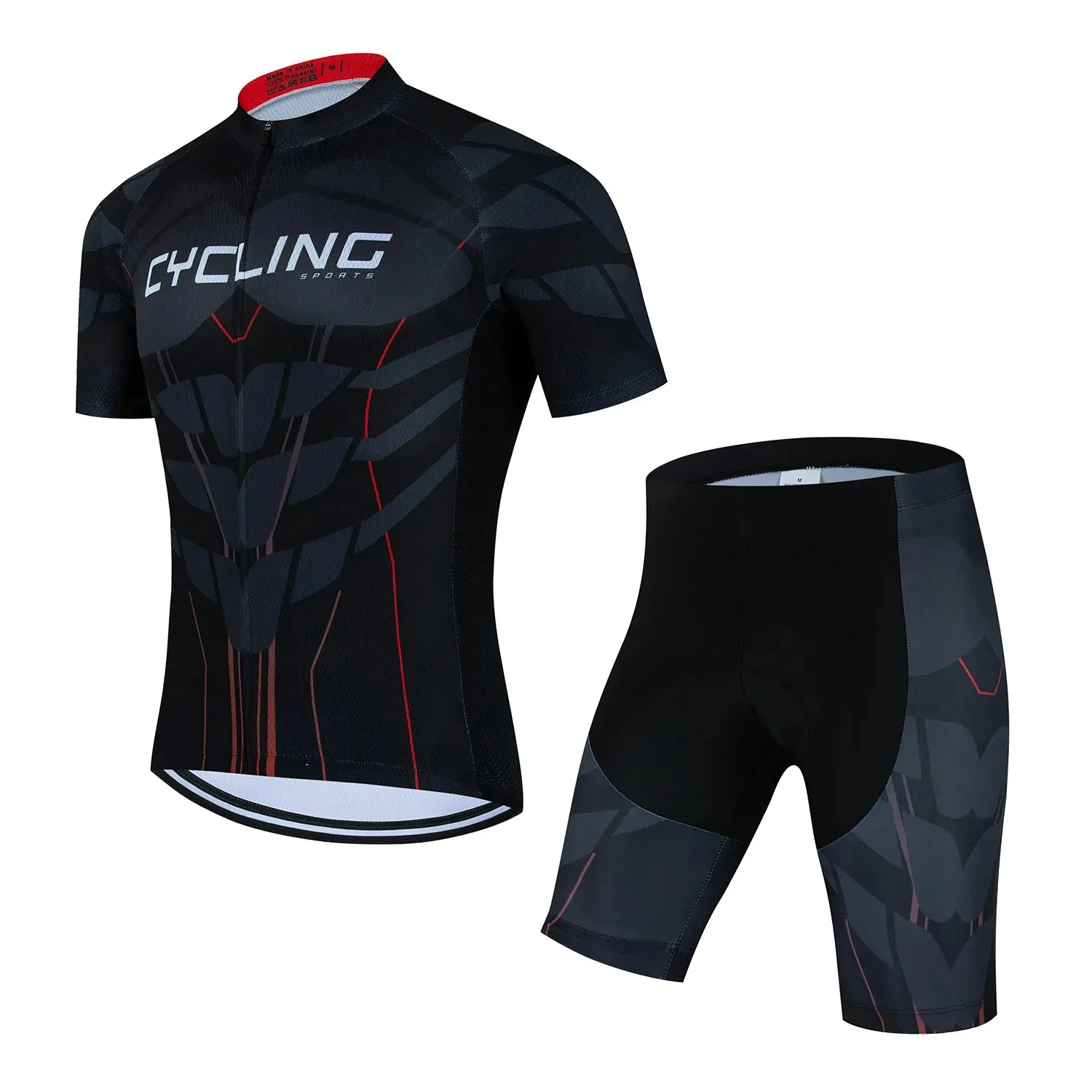 New Pro Cycling Jersey Set Men Bib Shorts Bicycle Short Sleeve Cycling Clothing Bike Maillot Ciclismo Hombre Black Sets For MTB