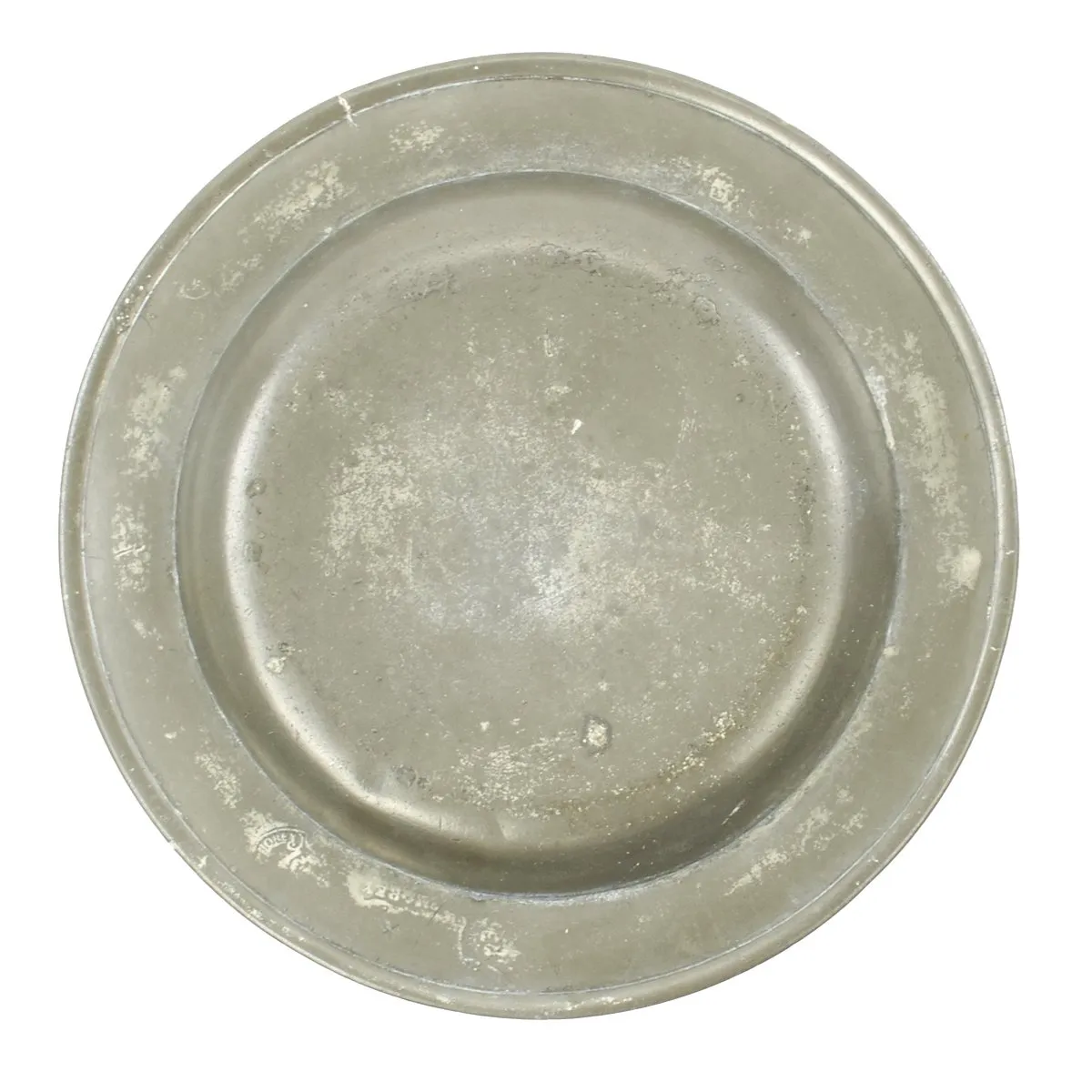 Original British 18th Century Naval Pewter Plate Named to H.M.S. Venerable - dated 1796