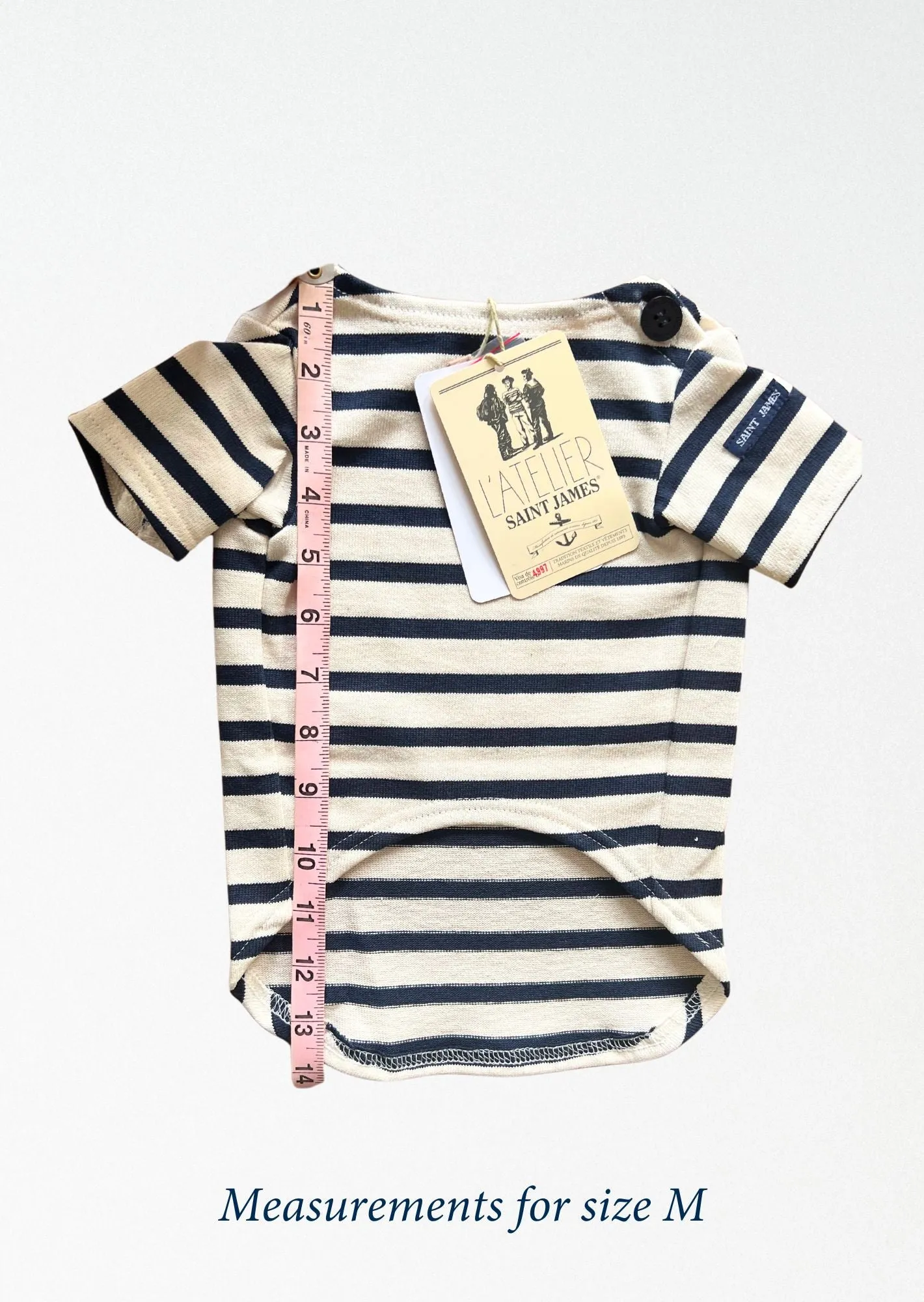 PARISIAN PUP SHIRT - Authentic Breton Shirt for Dog | Heavyweight Cotton (ECRU / NAVY)