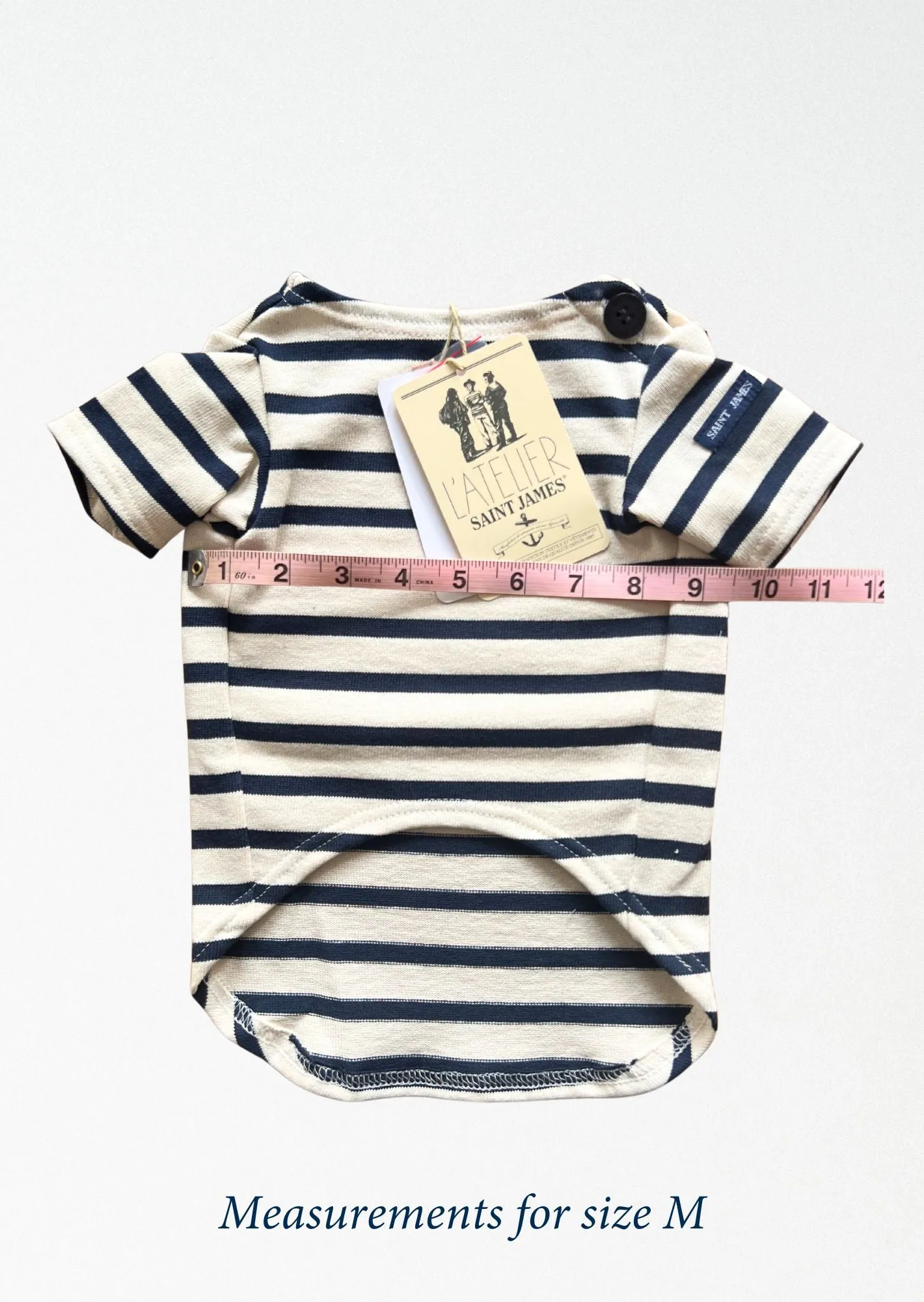PARISIAN PUP SHIRT - Authentic Breton Shirt for Dog | Heavyweight Cotton (ECRU / NAVY)