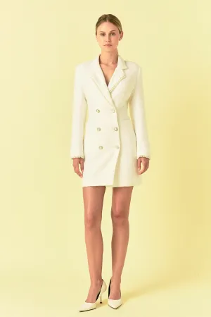Pearl Trim Blazer Dress