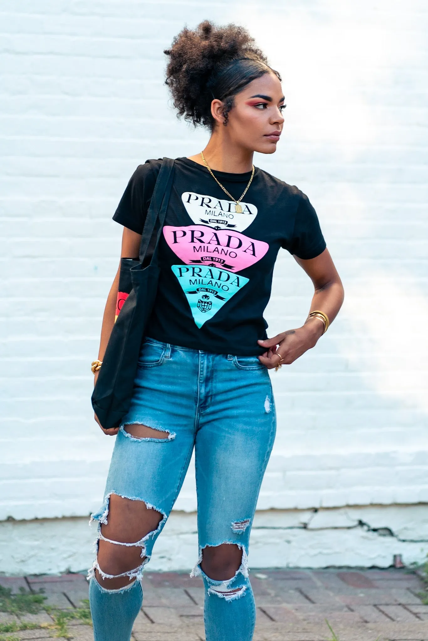 Prada crop tee shirt