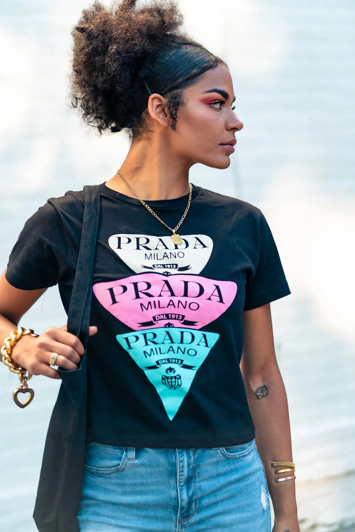 Prada crop tee shirt