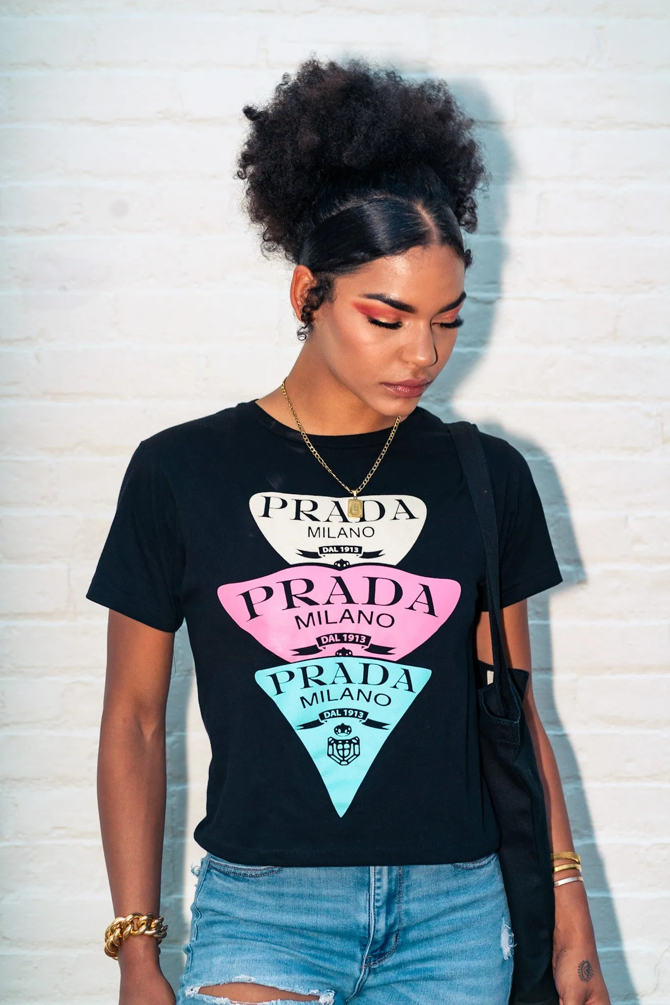 Prada crop tee shirt