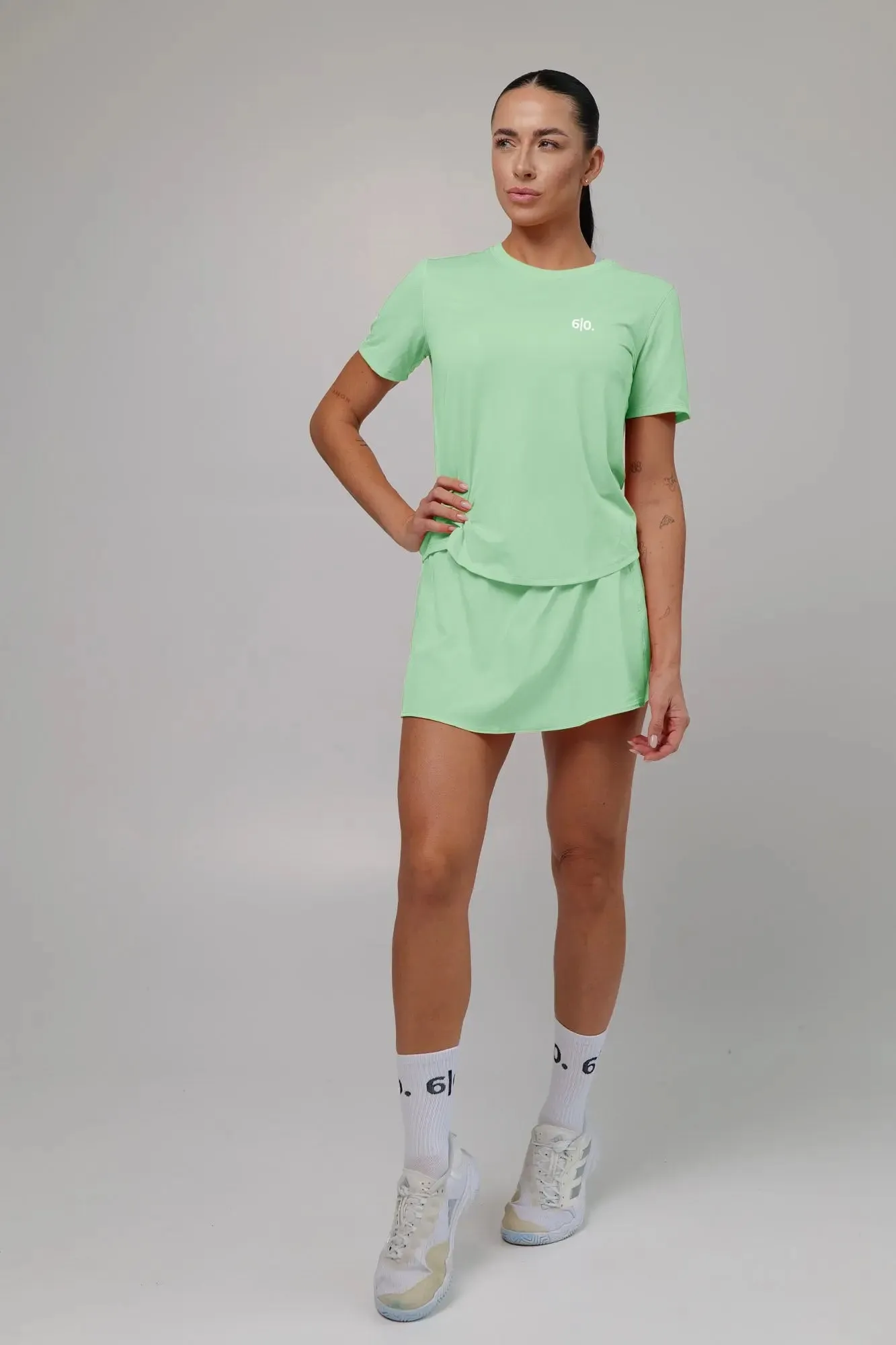 Purple Light material shirt and skirt set (without bra)