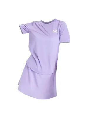 Purple Light material shirt and skirt set (without bra)