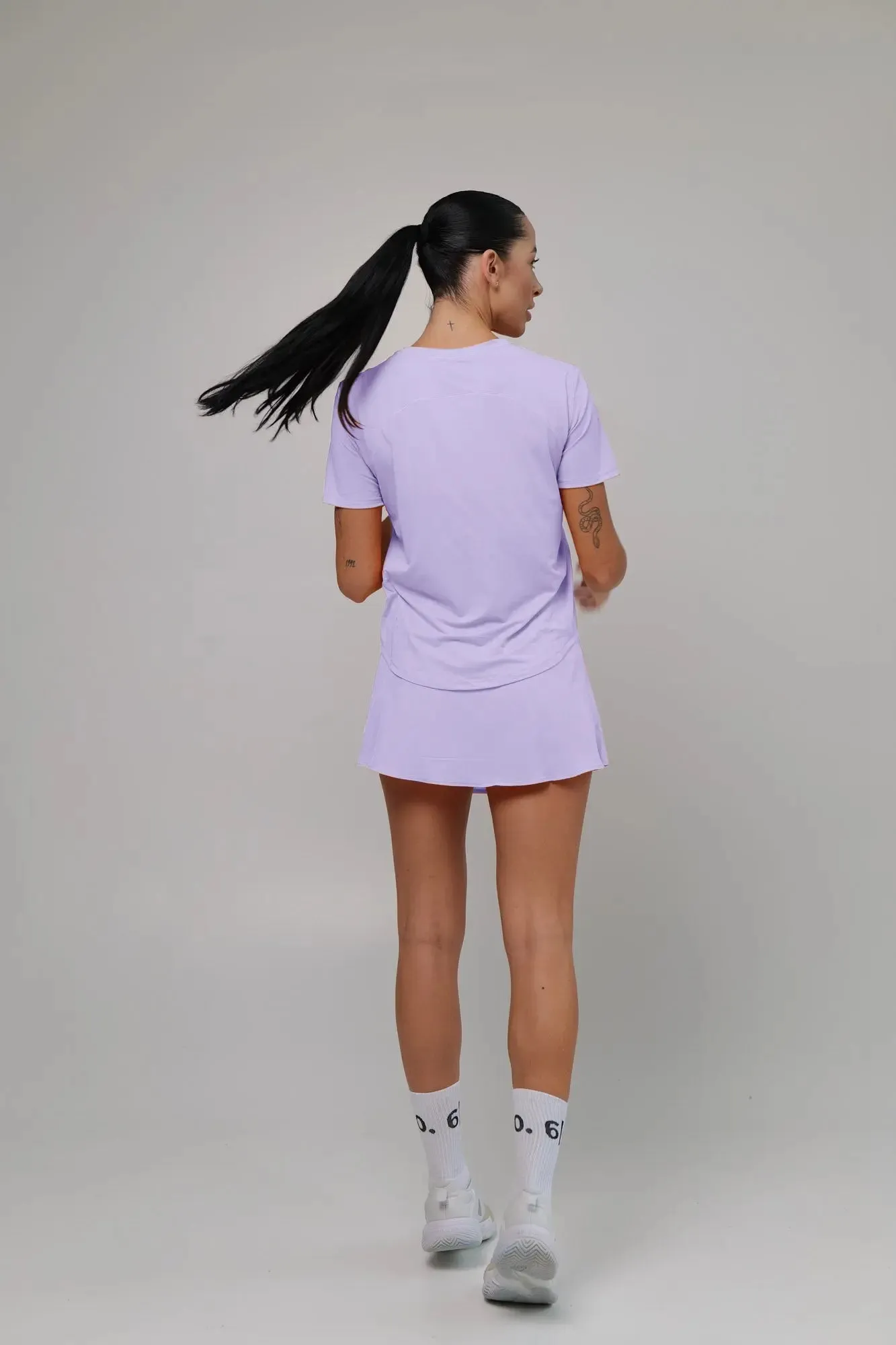 Purple Light material shirt and skirt set (without bra)