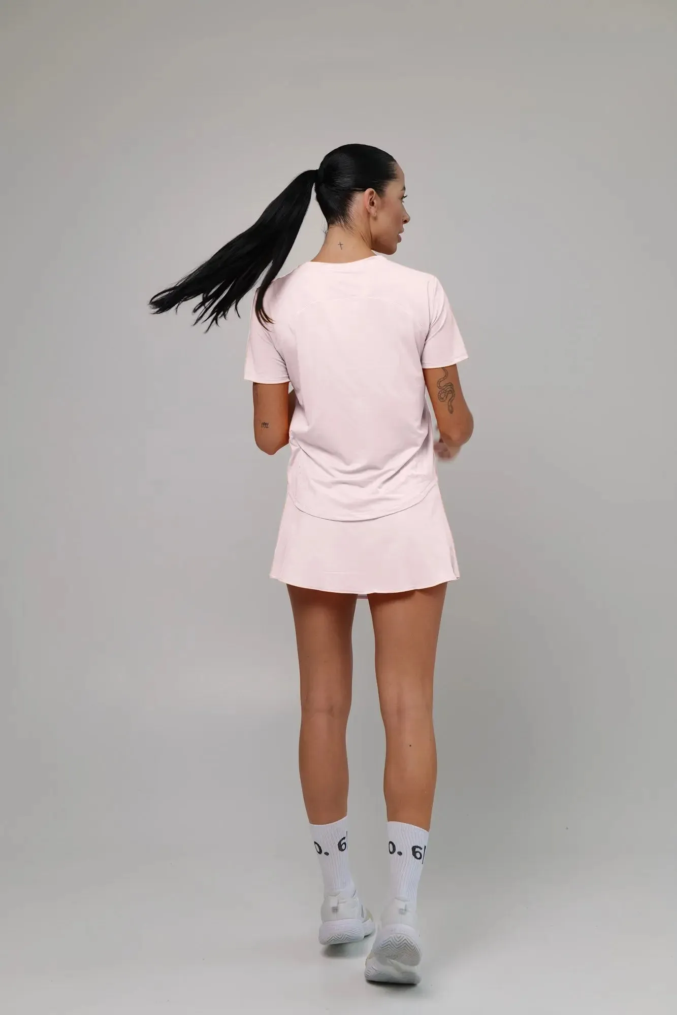 Purple Light material shirt and skirt set (without bra)