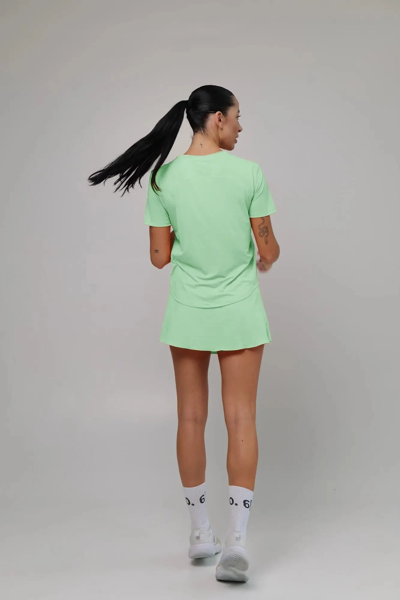 Purple Light material shirt and skirt set (without bra)