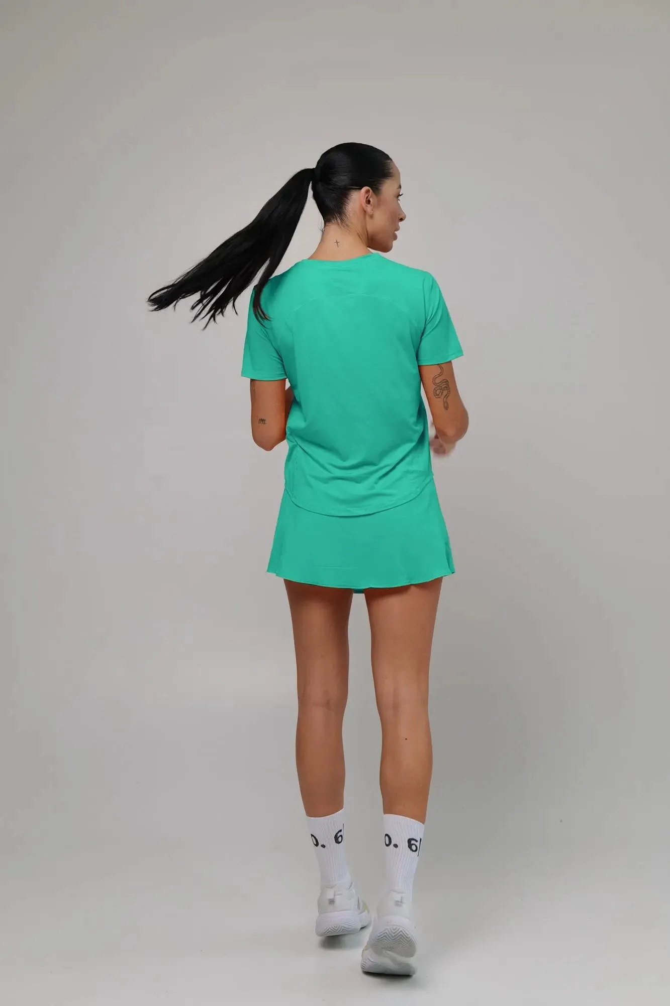 Purple Light material shirt and skirt set (without bra)