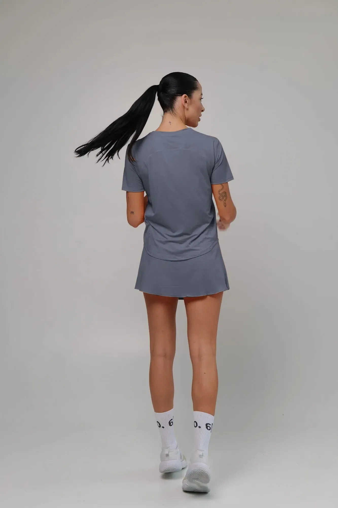 Purple Light material shirt and skirt set (without bra)