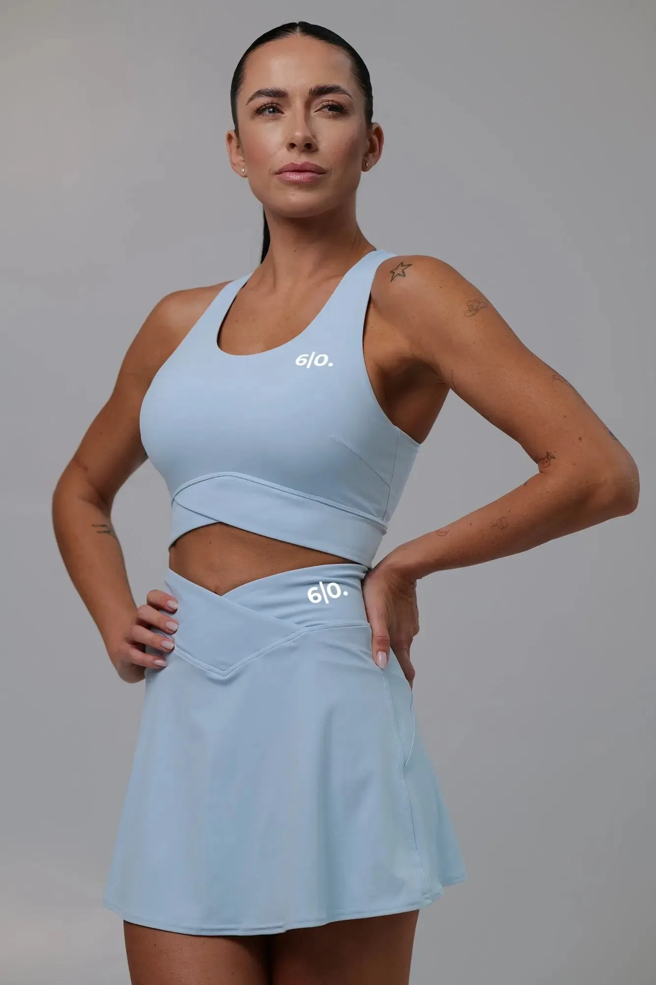 Purple Slimming design bra and skirt set