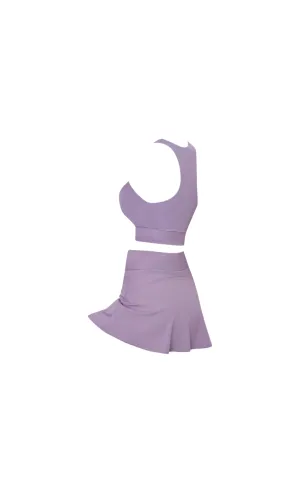 Purple Slimming design bra and skirt set
