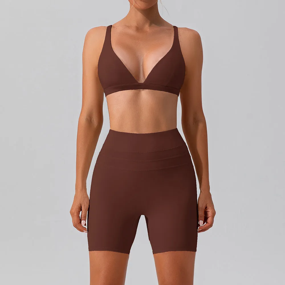 Quick-drying Skinny Yoga Clothes Suit Running Leisure Nude Feel Sports Training Fitness Suit
