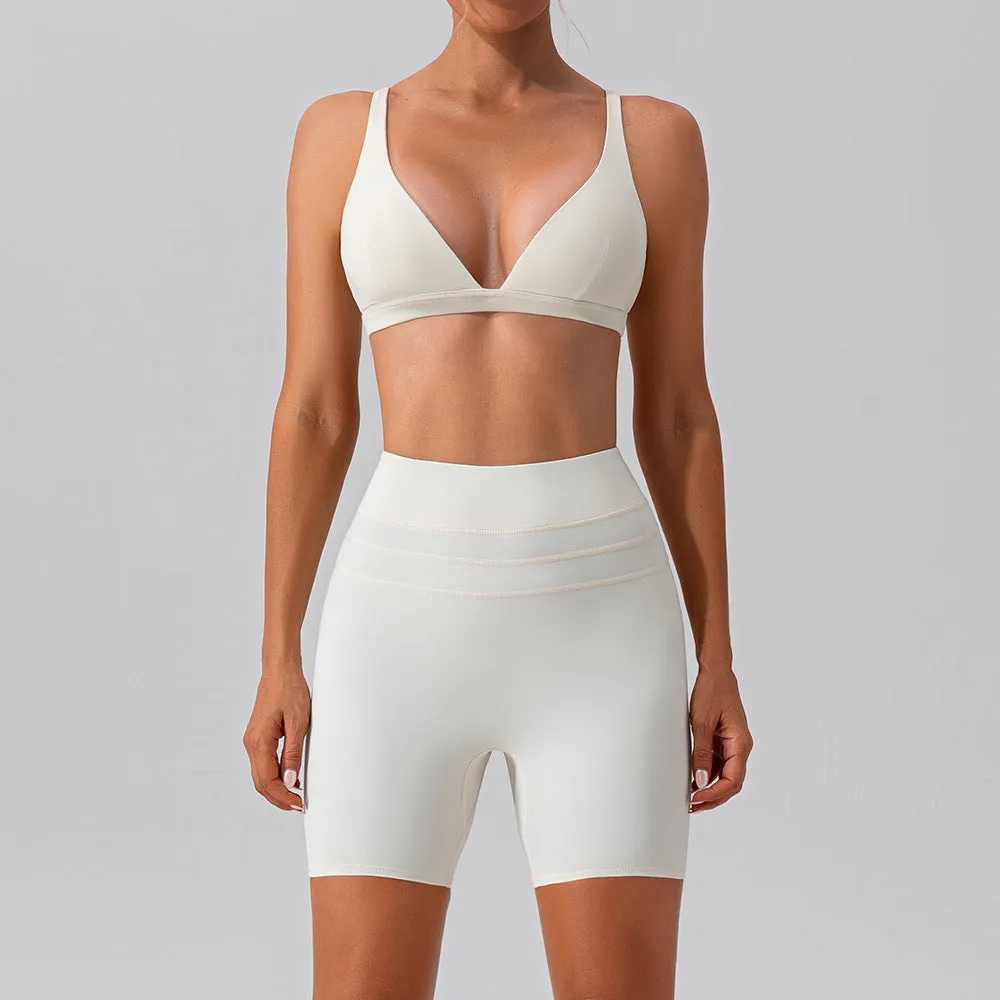 Quick-drying Skinny Yoga Clothes Suit Running Leisure Nude Feel Sports Training Fitness Suit