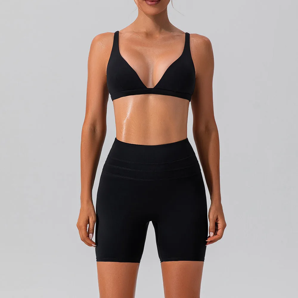 Quick-drying Skinny Yoga Clothes Suit Running Leisure Nude Feel Sports Training Fitness Suit
