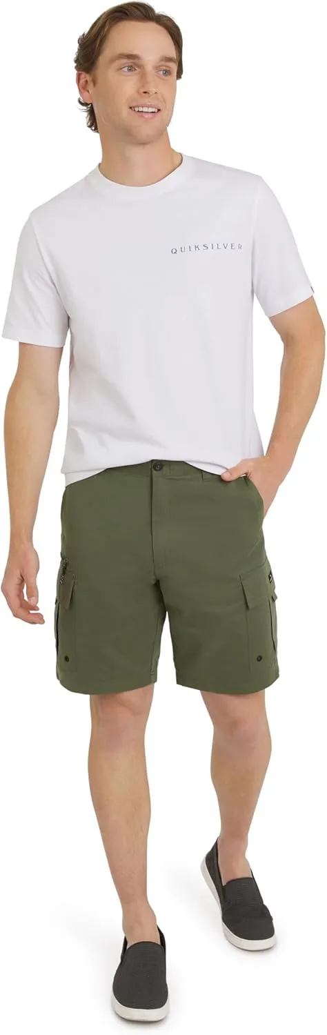Quiksilver Men's Regular Fit Fixed Waist Water Friendly Active Hybrid Cargo Shorts (32-42