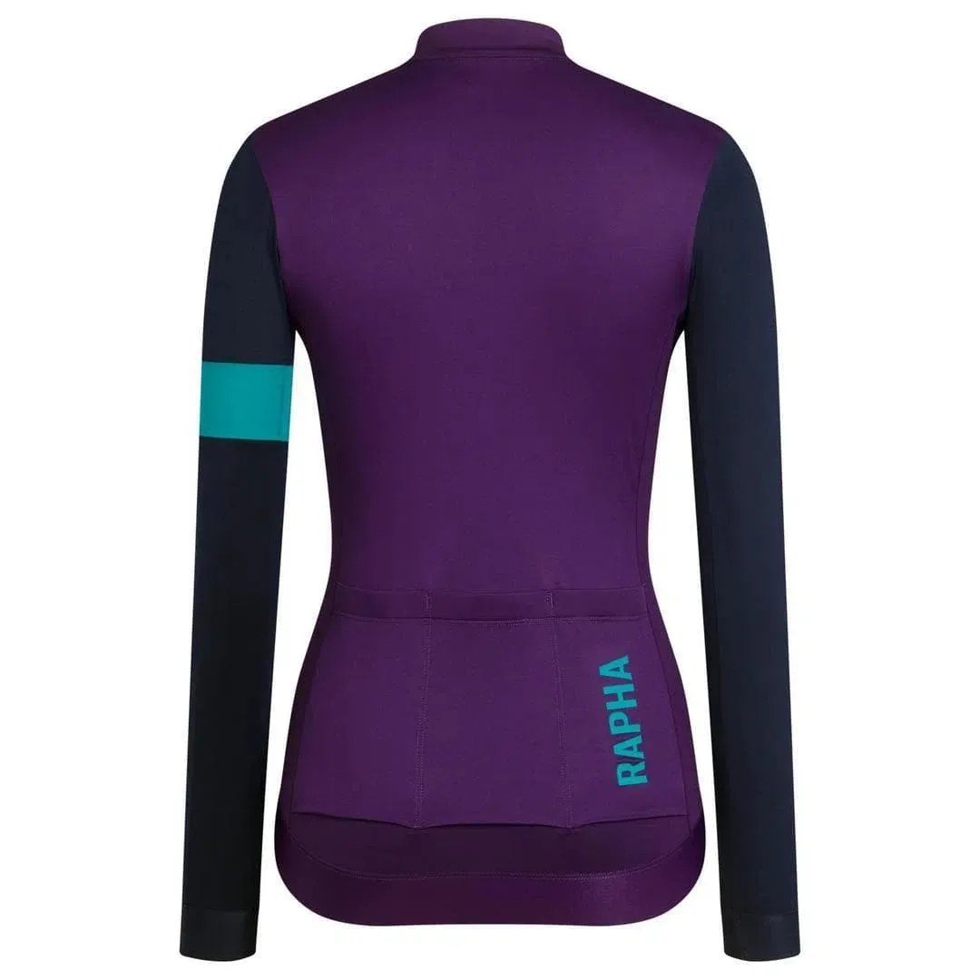 RAPHA Pro Team Training Long Sleeve Women Jersey - BCN Purple/Dark Navy