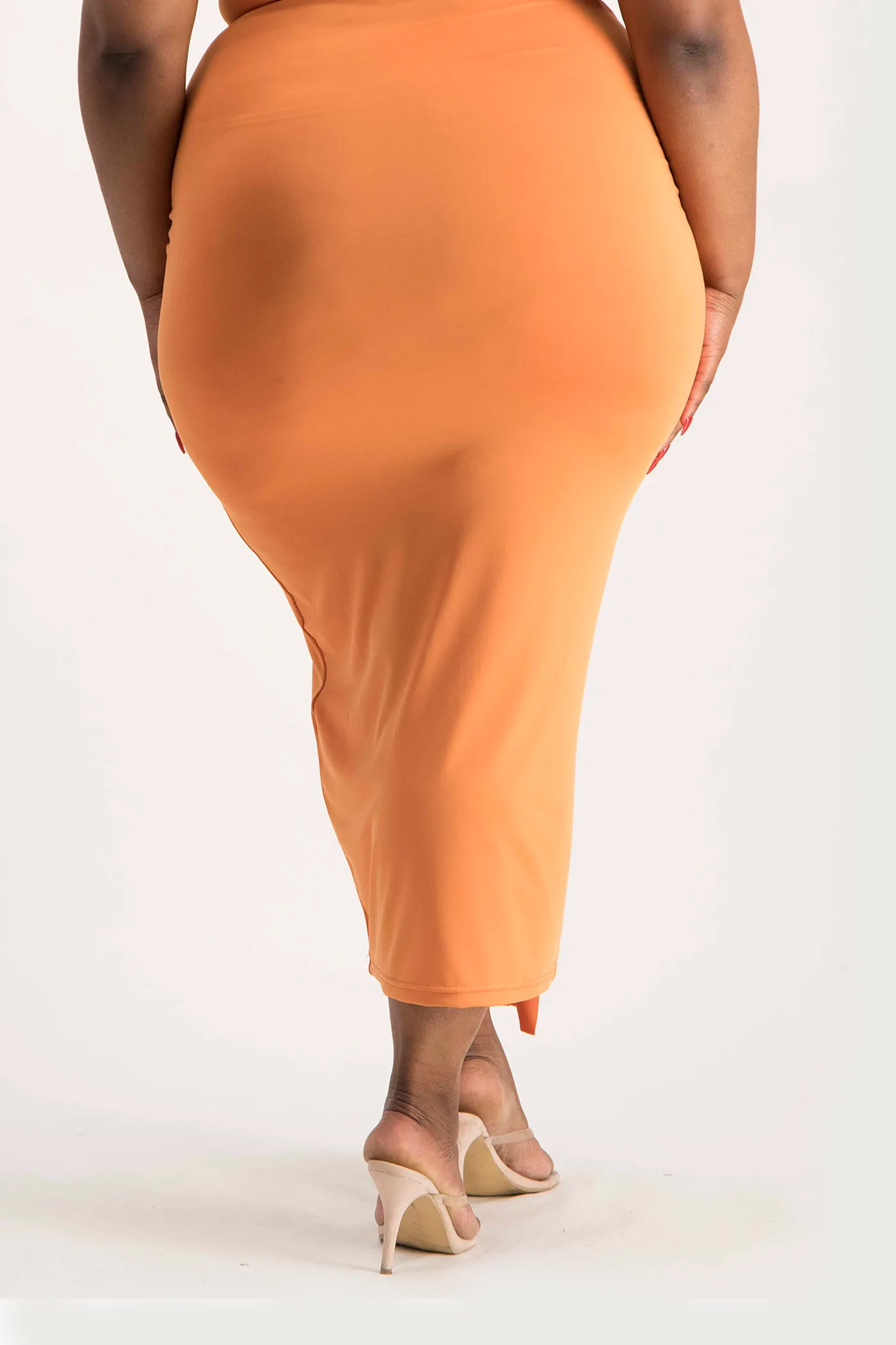 Savannah Wrap Tie Detail Skirt - Dusty Orange