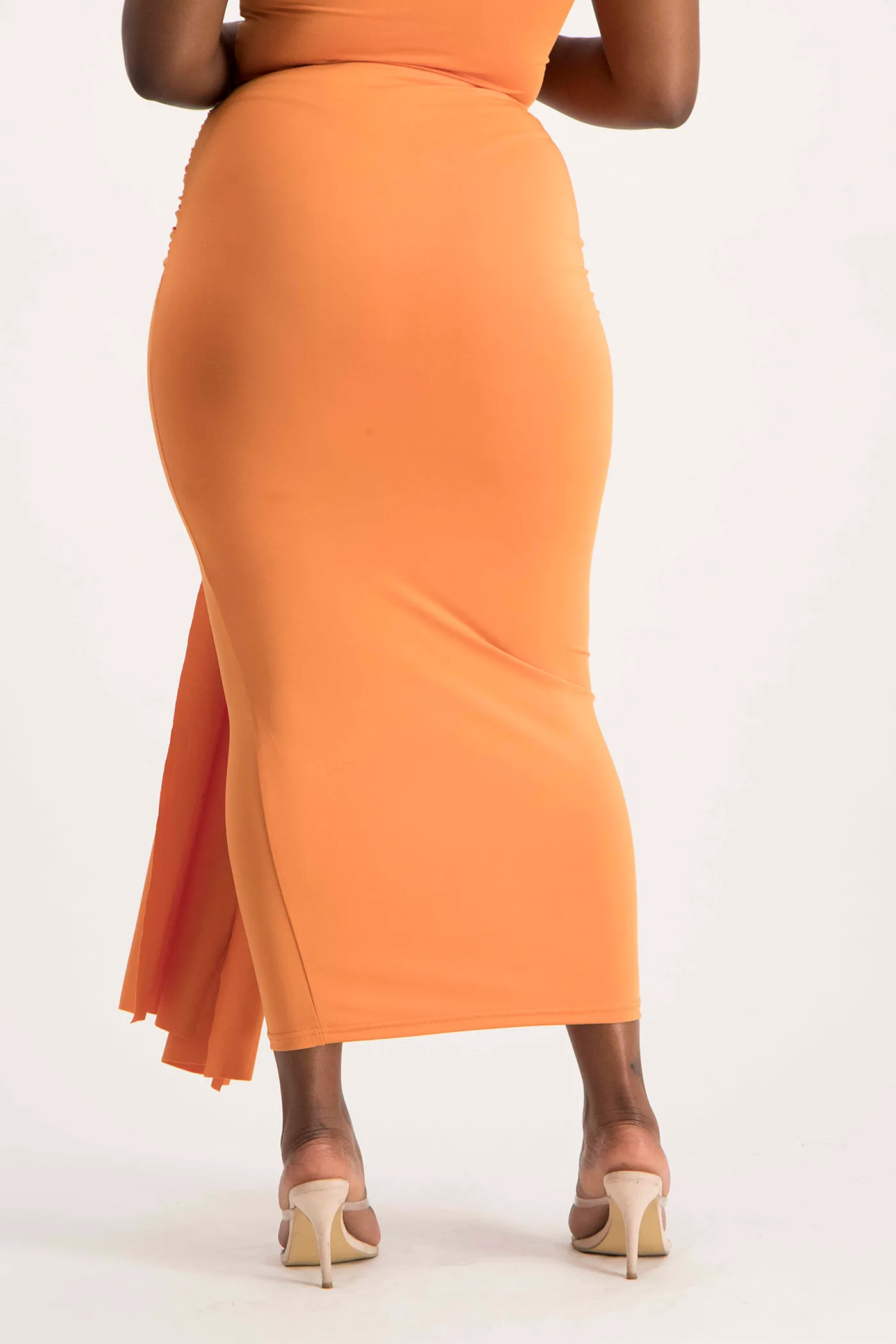 Savannah Wrap Tie Detail Skirt - Dusty Orange