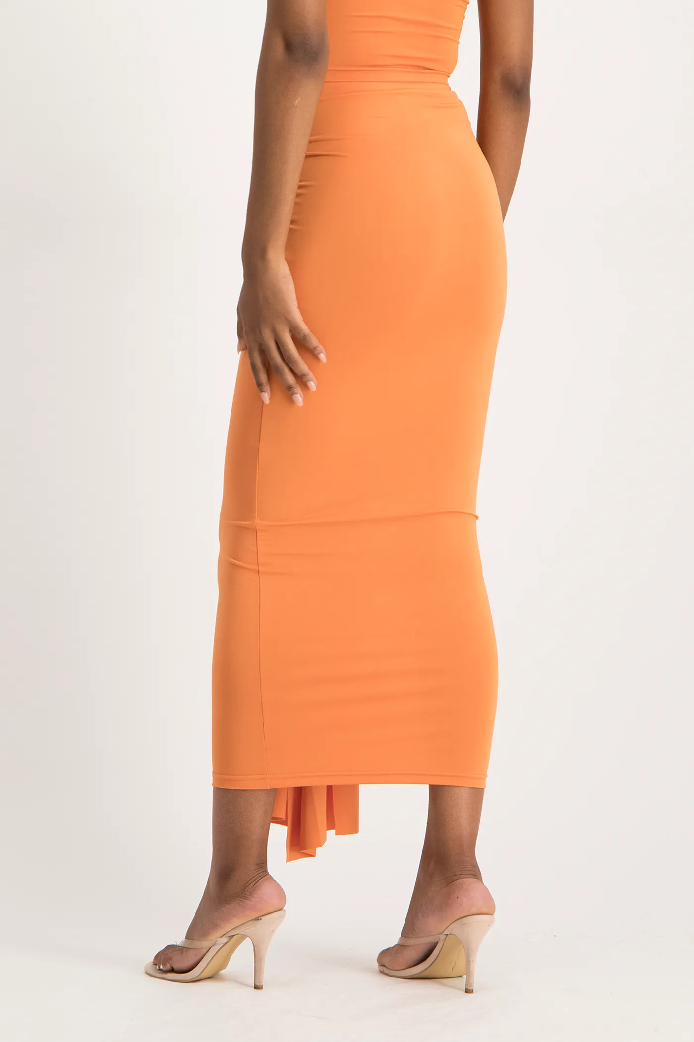 Savannah Wrap Tie Detail Skirt - Dusty Orange