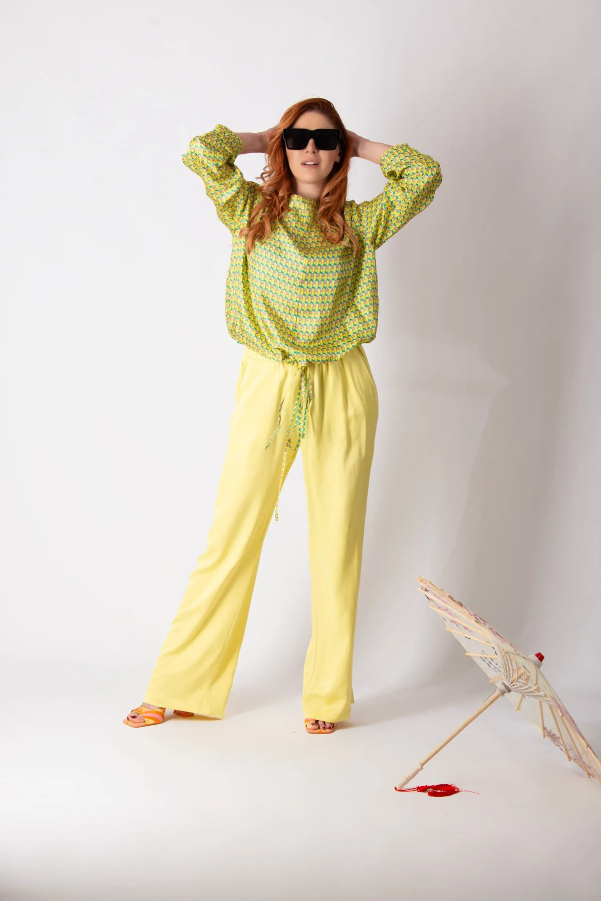 SIERA YELLOW VISCOSE PANTS