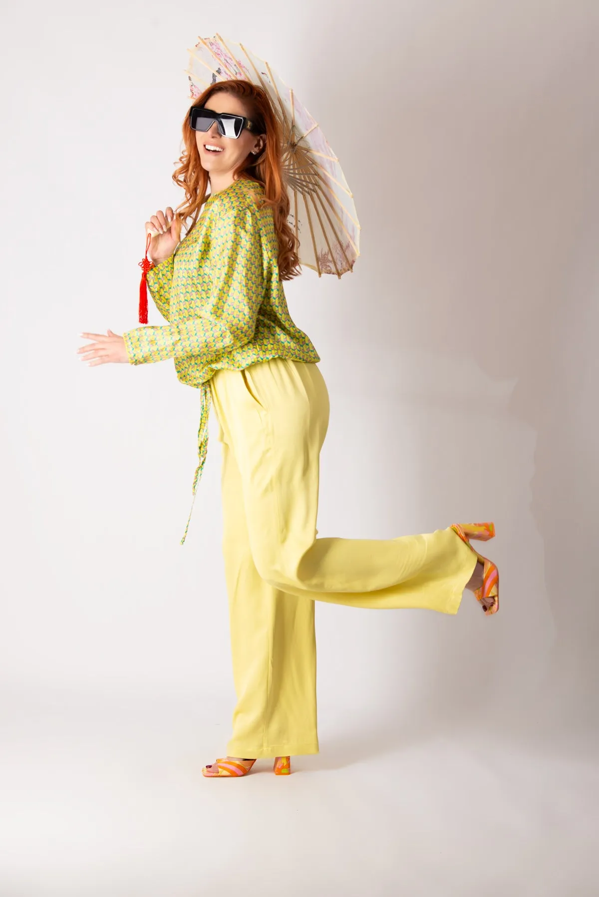 SIERA YELLOW VISCOSE PANTS