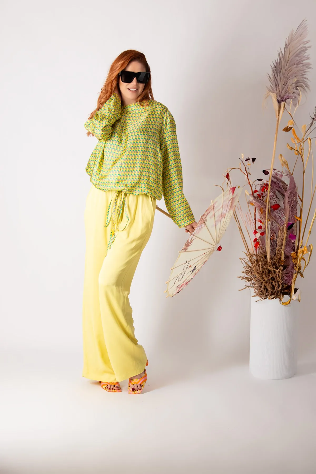 SIERA YELLOW VISCOSE PANTS