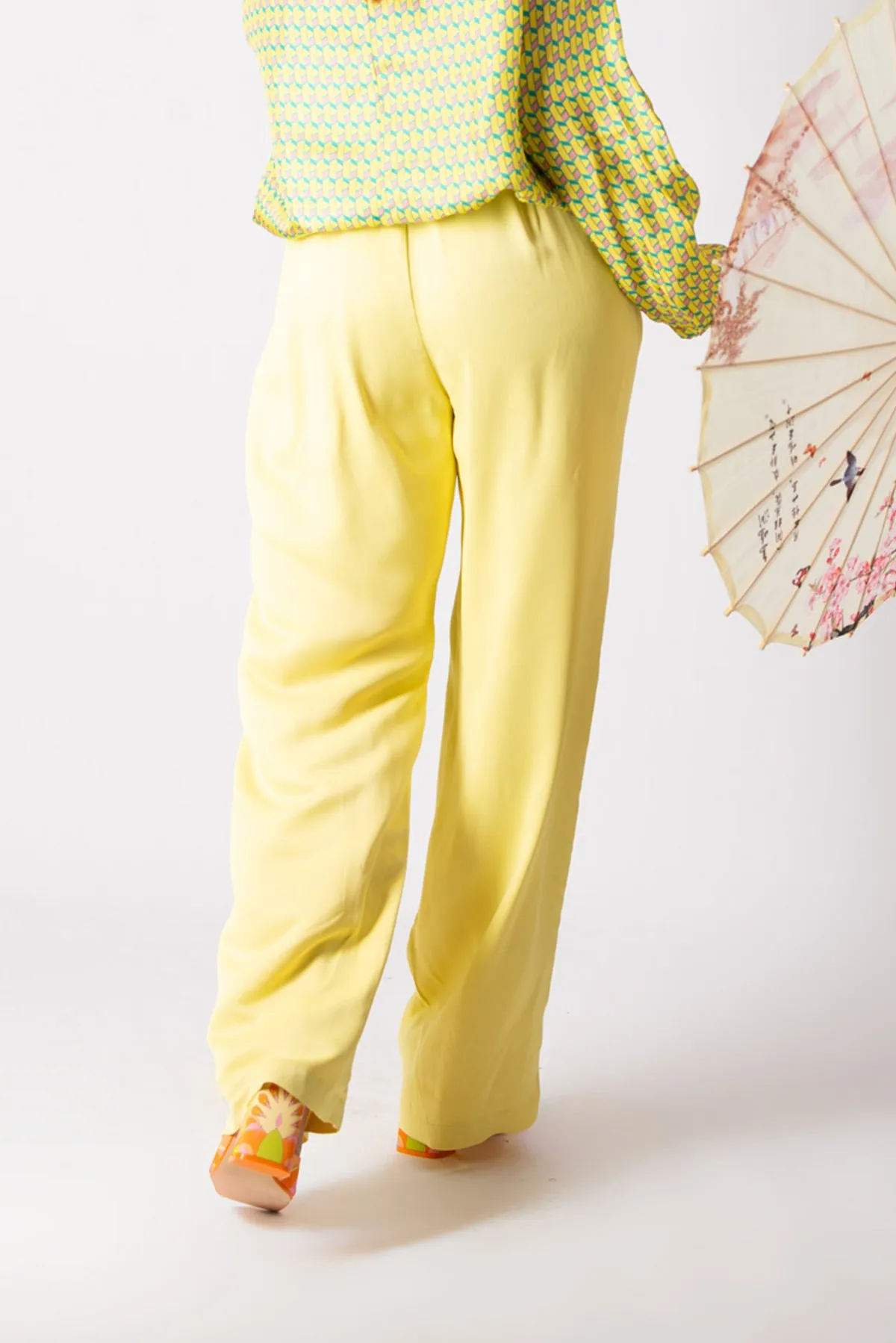 SIERA YELLOW VISCOSE PANTS