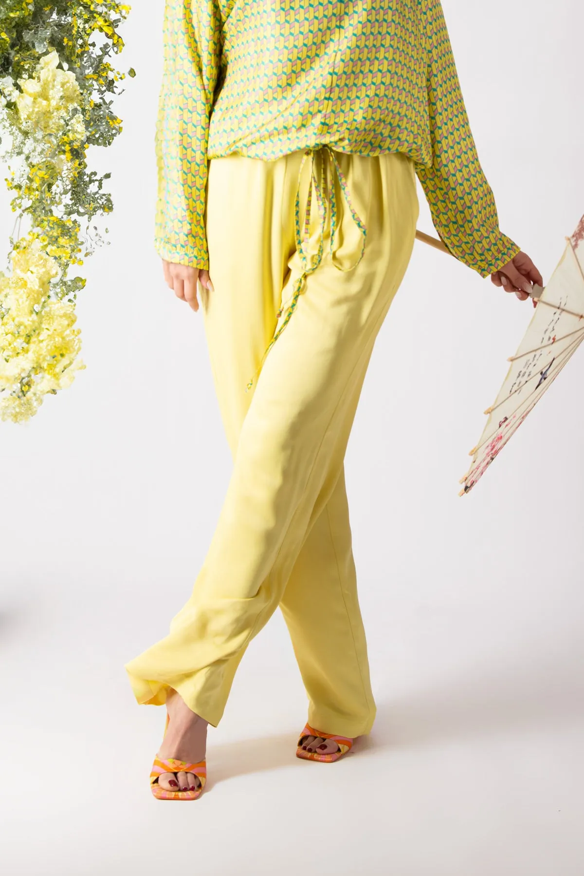 SIERA YELLOW VISCOSE PANTS