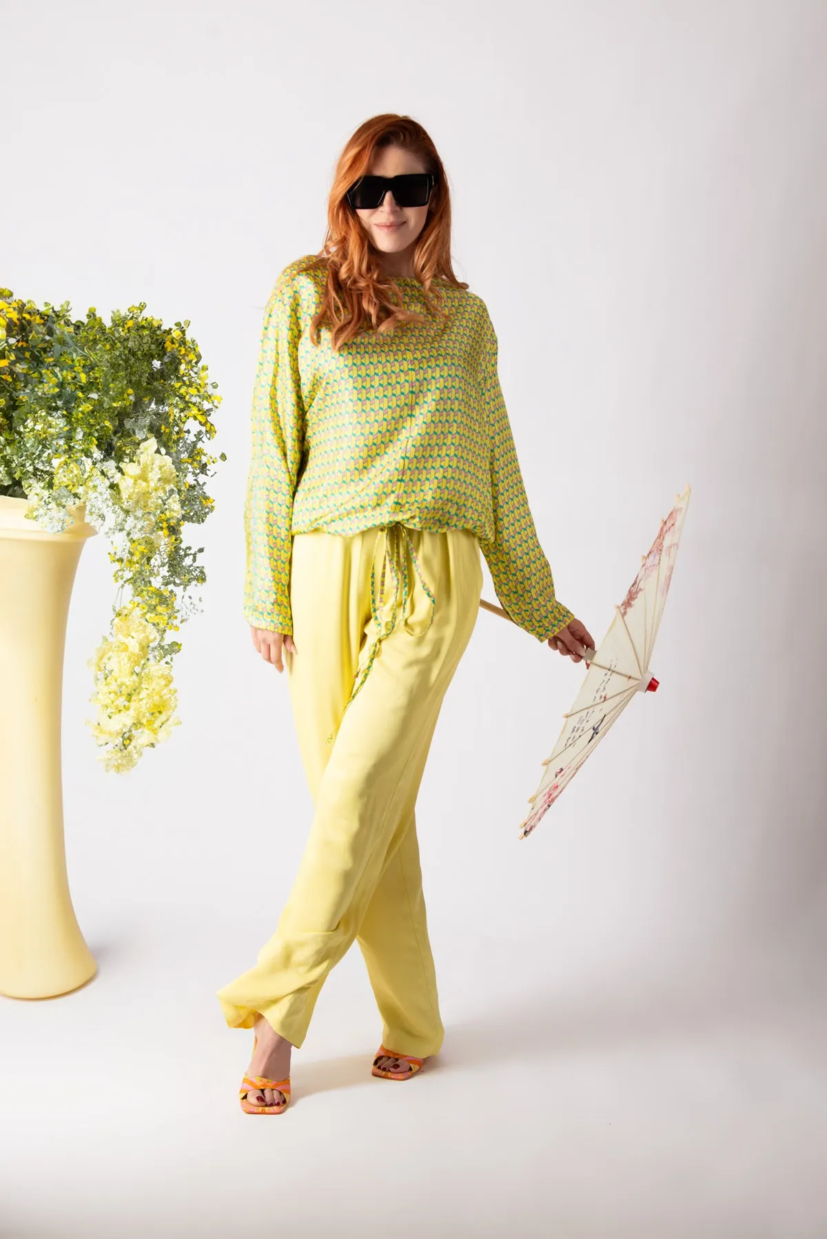 SIERA YELLOW VISCOSE PANTS