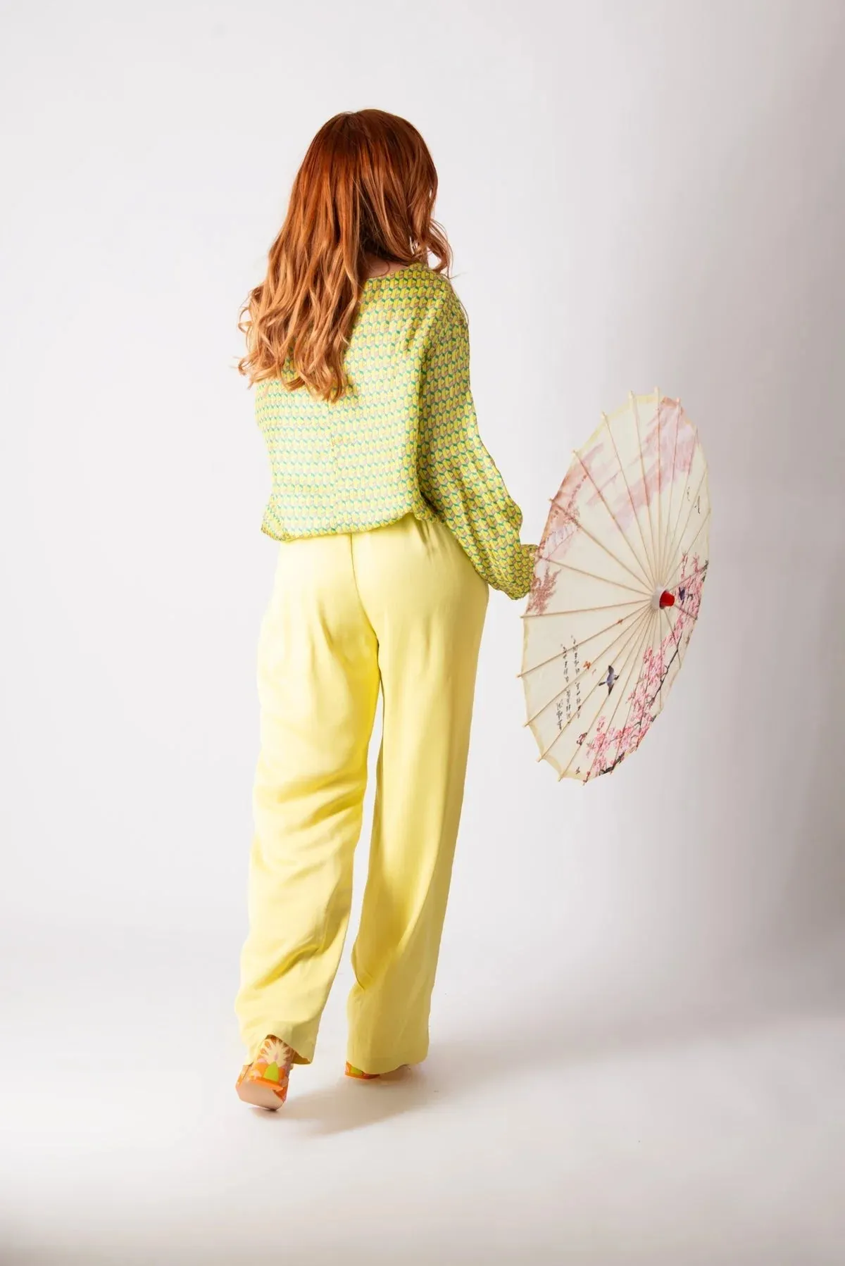 SIERA YELLOW VISCOSE PANTS