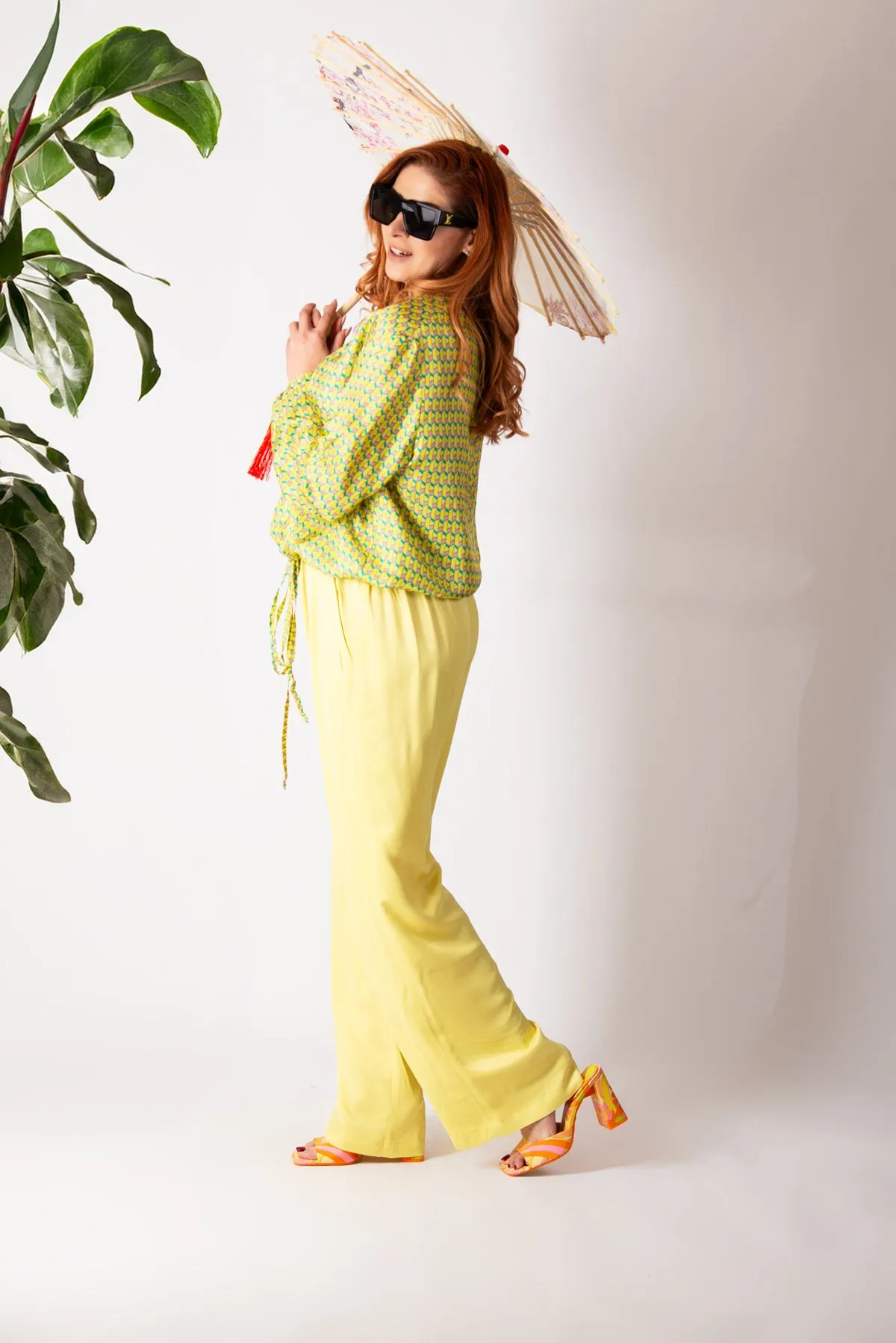 SIERA YELLOW VISCOSE PANTS