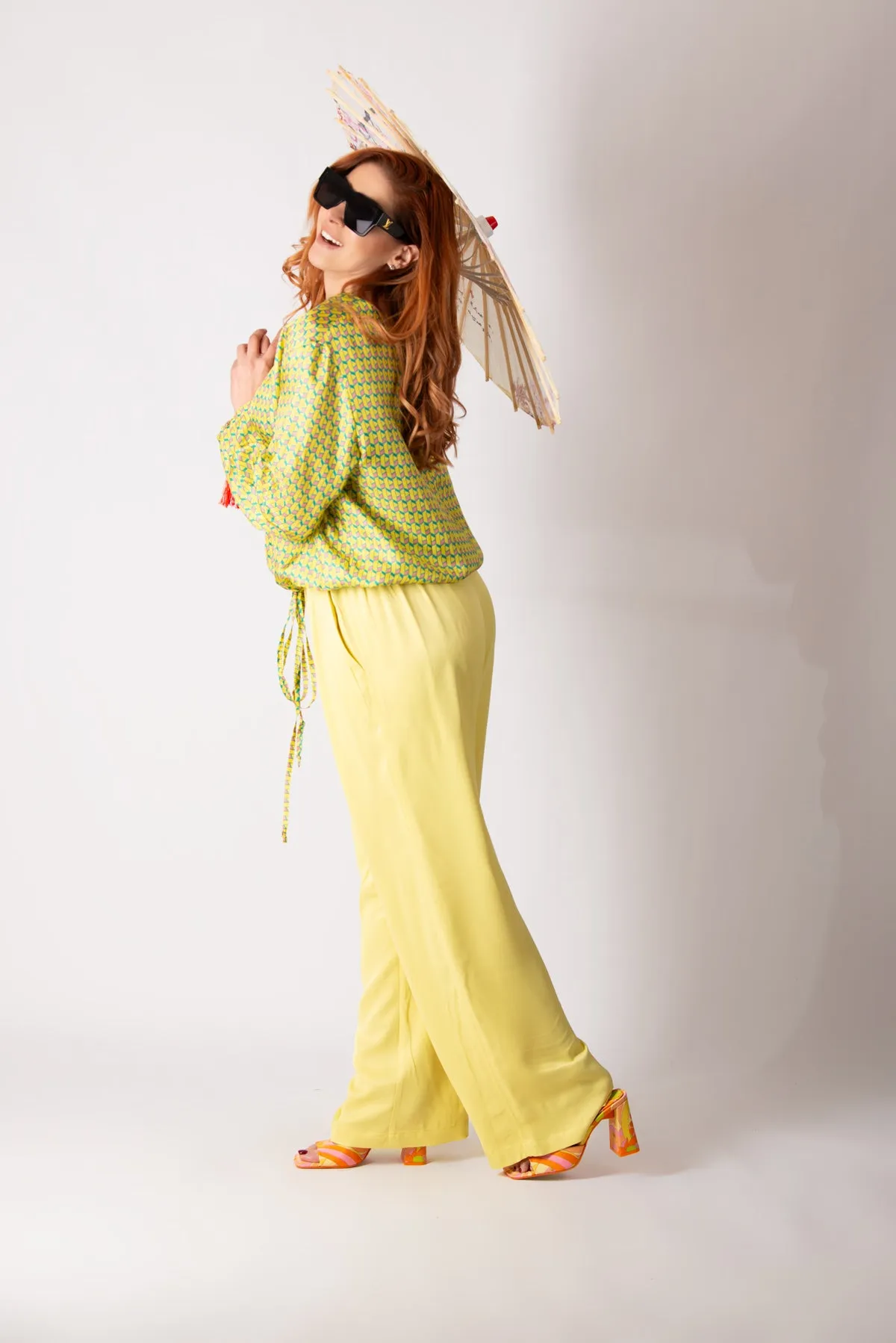 SIERA YELLOW VISCOSE PANTS