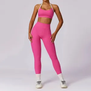 Spring Casual Contrast Color Yoga Suit