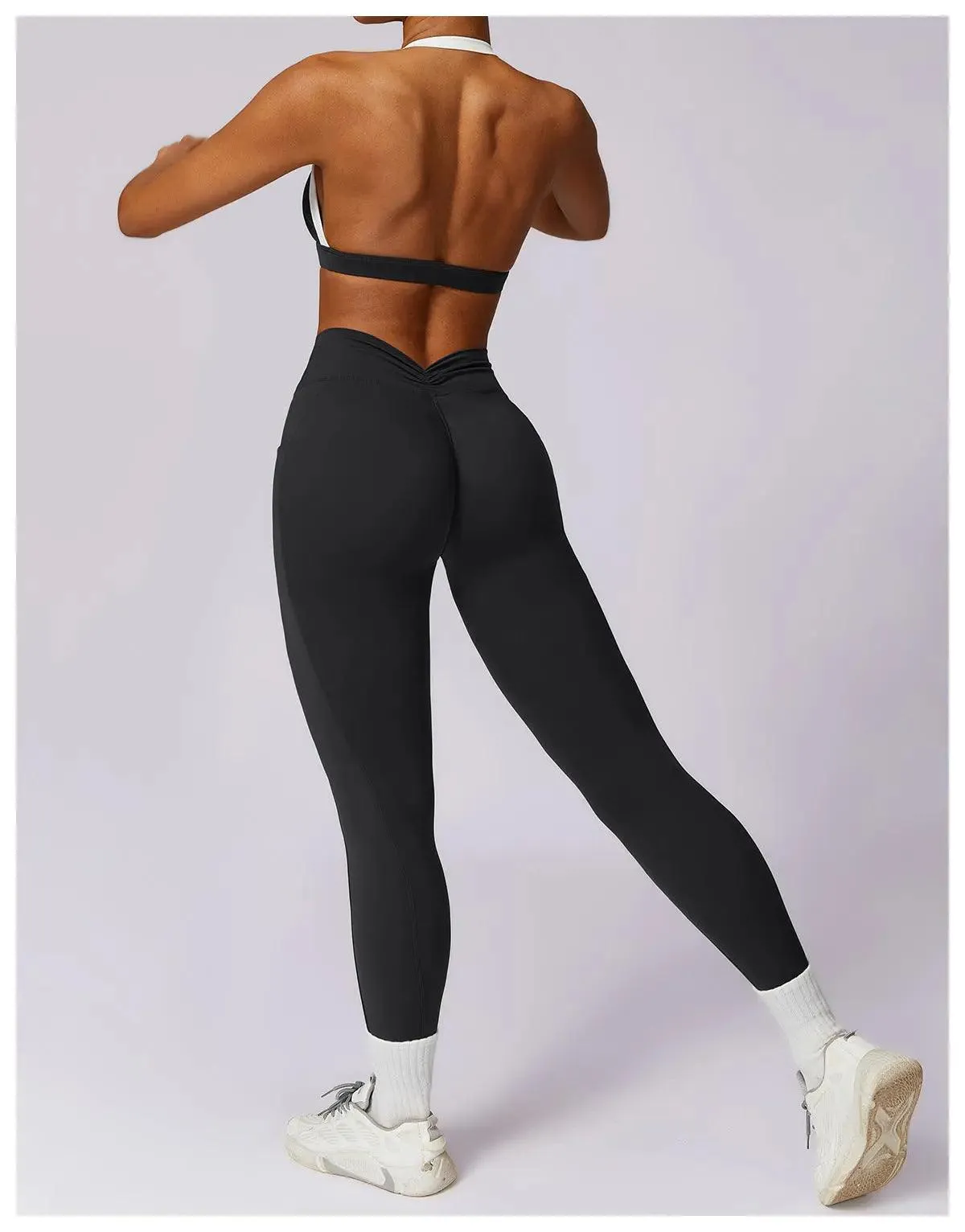 Spring Casual Contrast Color Yoga Suit