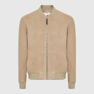 Suede Leather Bomber Jacket