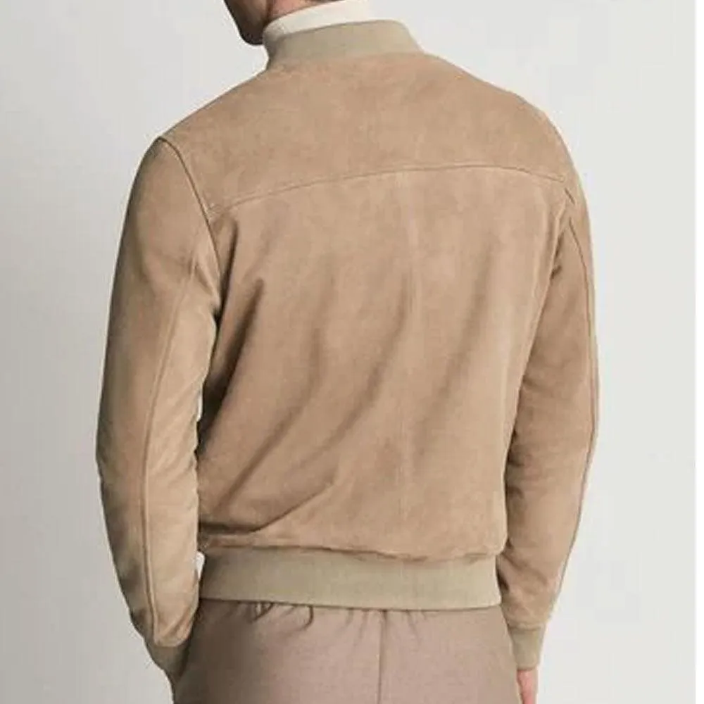 Suede Leather Bomber Jacket