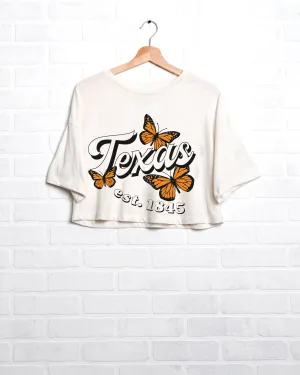 Texas Butterfly White Cropped Tee