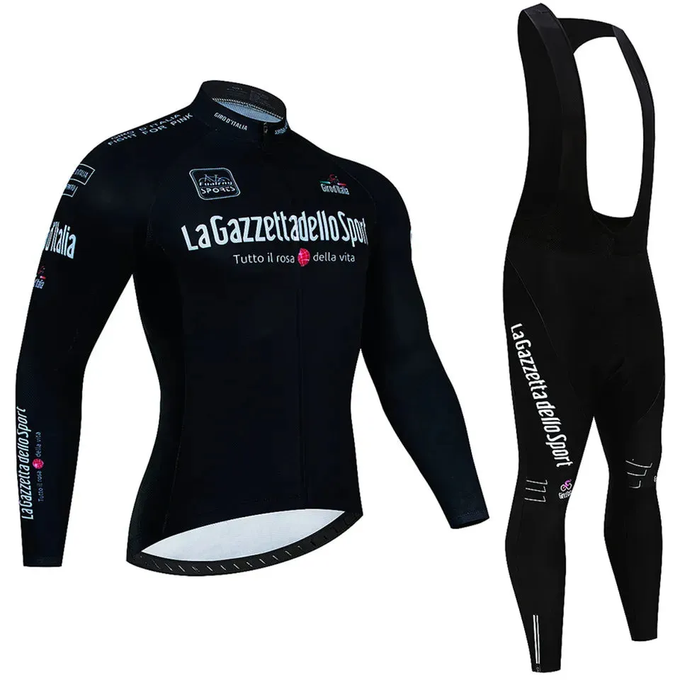 Tour De Giro D'ITAL Autumn Cycling Jersey Set Long Sleeve Bicycle Sportwear Suit Road Bike Clothing Mtb Ropa Ciclismo Uniform