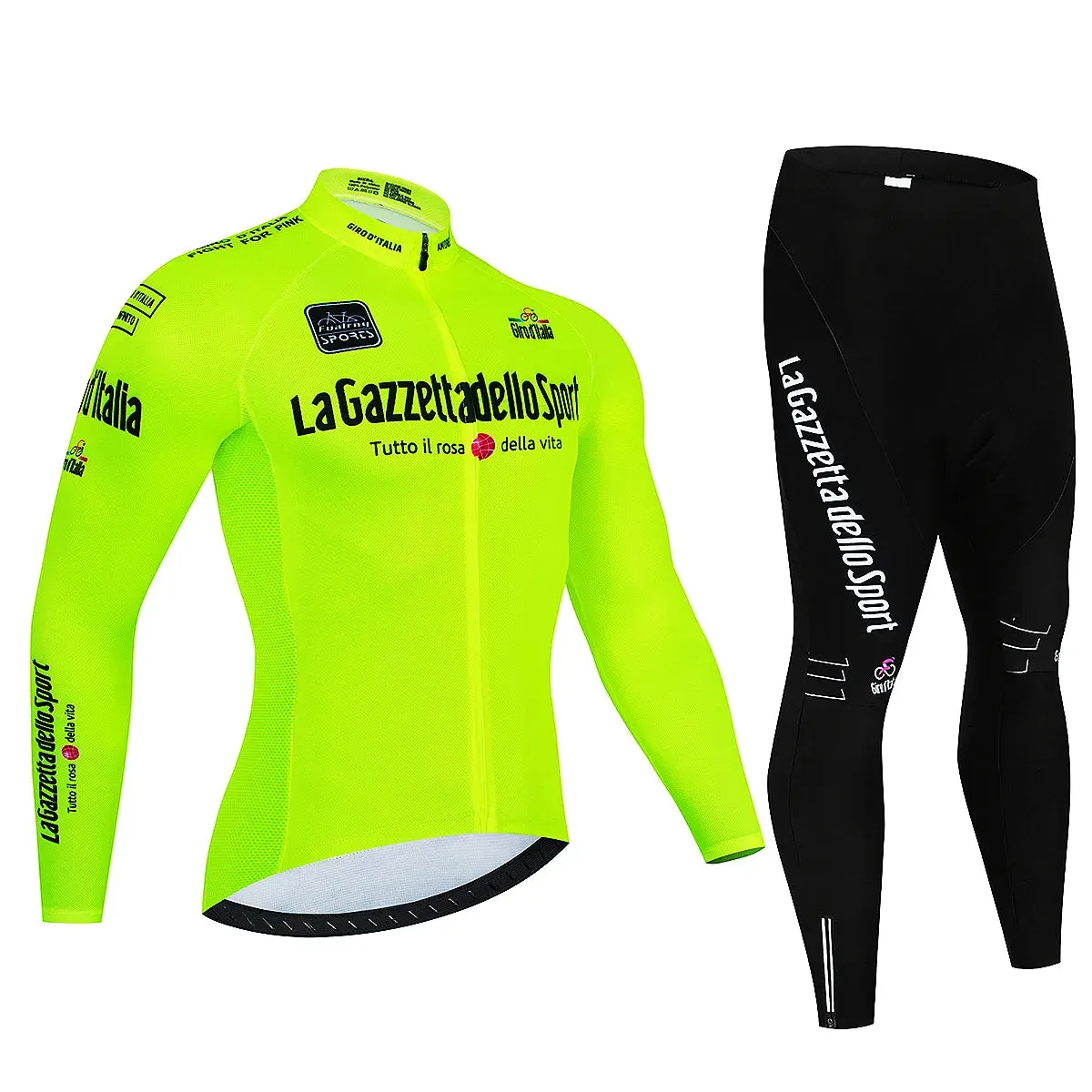 Tour De Giro D'ITAL Autumn Cycling Jersey Set Long Sleeve Bicycle Sportwear Suit Road Bike Clothing Mtb Ropa Ciclismo Uniform
