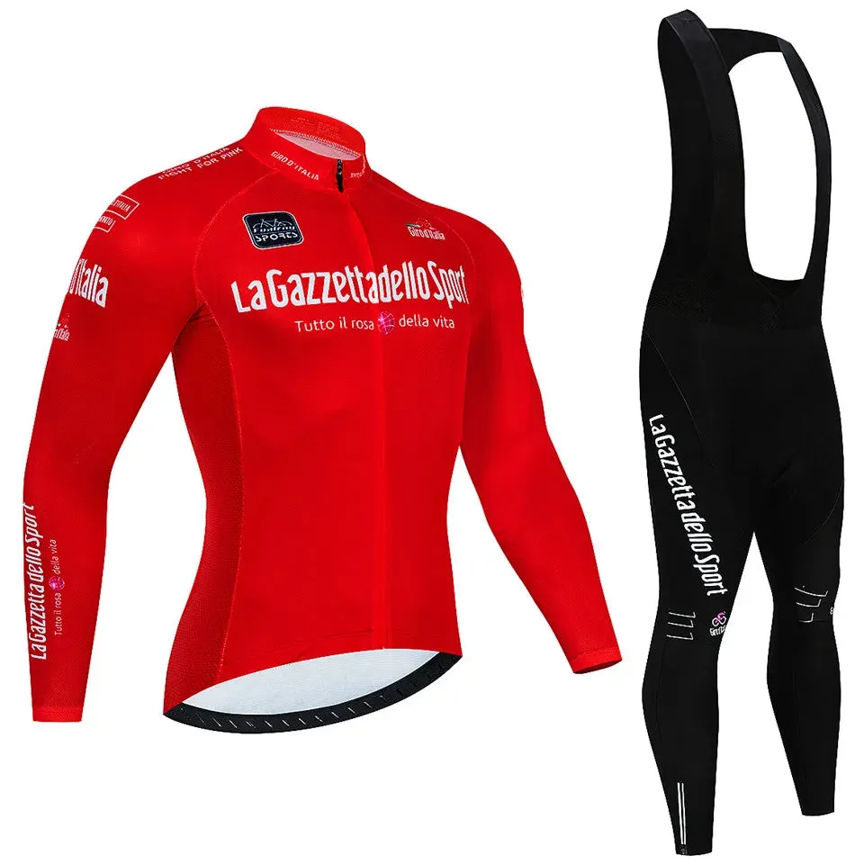 Tour De Giro D'ITAL Autumn Cycling Jersey Set Long Sleeve Bicycle Sportwear Suit Road Bike Clothing Mtb Ropa Ciclismo Uniform